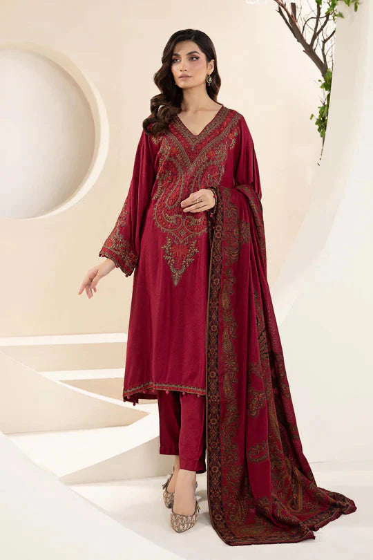 Embroidered 3PC Lawn With Bana Dora Printed Dupatta - DH592